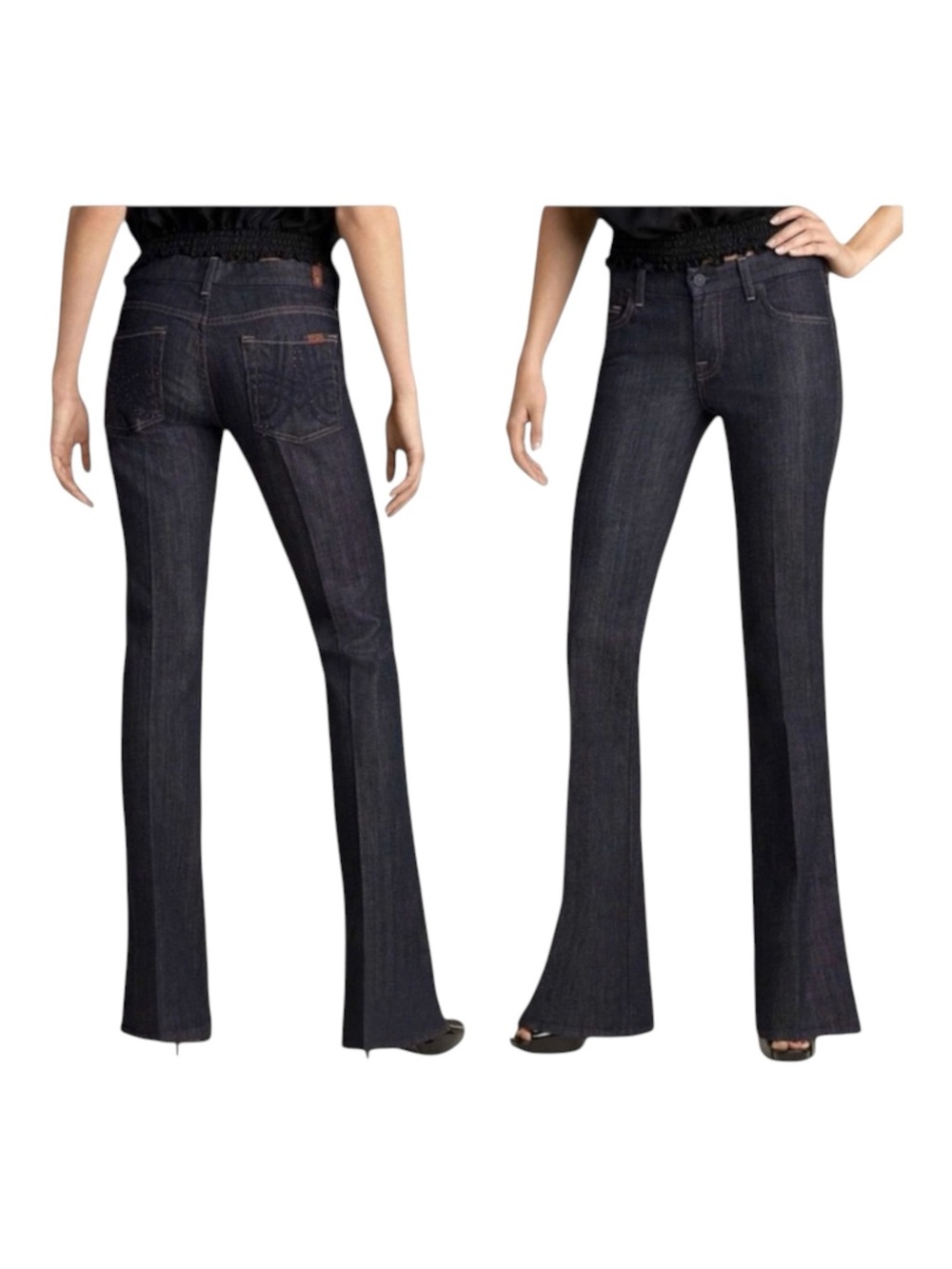 HTF: 7 Mankind® ㋛ Swirl Embroidered Crystal A Pocket Bootcut Denim Jeans ㋛ 29 30 - Picture 13 of 17